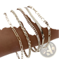 5pcs 14k Silver Plated Adjustable Stackable Bracelet Set