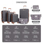 6 Piece Abs Hard Shell Spinner Luggage Set with Tsa Lock