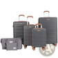 6 Piece Abs Hard Shell Spinner Luggage Set with Tsa Lock