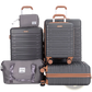 6 Piece Abs Hard Shell Spinner Luggage Set with Tsa Lock