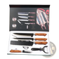 6 Piece Hammered Steel Kitchen Knife Set with Case