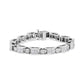 14K White Gold 5.0 Cttw Princess Cut Diamond Invisible Set Alternating Size D Shaped Links Tennis Bracelet (H-I Color, SI2-I1 Clarity) - 7â€