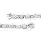 14K White Gold 5.0 Cttw Princess Cut Diamond Invisible Set Alternating Size D Shaped Links Tennis Bracelet (H-I Color, SI2-I1 Clarity) - 7â€
