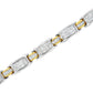 14K Two-Tone Gold Princess and Baguette-Cut Diamond Link Bracelet (3.00 cttw, H-I Color, SI1-SI2 Clarity)