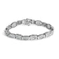 14K White Gold 2-1/2 Cttw Round-Brilliant & Baguette Cut Diamond 7" Alternating Flared Links Tennis Bracelet (H-I Color, SI1-SI2 Clarity)