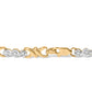 10k Yellow Gold 1/3 Cttw Diamond 3 Stone and X-Link Bracelet (I-J Color, I1-I2 Clarity) - 7.50" Inches