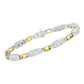 14K Yellow and White Gold 2.0 Cttw Princess Cut Diamond Tapered and Equal Sign Link Bracelet (G-H Color, SI1-SI2 Clarity) - 7"