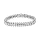 14K व्हाइट गोल्ड 5.0 Cttw प्रिंसेस कट डायमंड 7" इनविज़िबल सेट वेवी एस-लिंक टेनिस ब्रेसलेट (G-H रंग, SI1-SI2 क्लैरिटी)