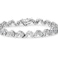 14K White Gold 2.00 Cttw Diamond Cluster and Spiral Link Bracelet (I-J Color, I1-I2 Clarity) - 7"