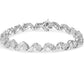 14K White Gold 2.00 Cttw Diamond Cluster and Spiral Link Bracelet (I-J Color, I1-I2 Clarity) - 7"