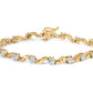 10k Yellow Gold 1.00 Cttw Round-Cut Diamond Floral S-Link 7.50" Bracelet (I-J Color, I2-I3 Clarity)