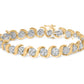 10K Yellow Gold 4.00 Cttw Round-Cut Diamond Floral Link 7.5" Bracelet (H-I Color, I2-I3 Clarity)