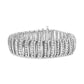 .925 Sterling Silver 8 1/2 Cttw Diamond 7 Row Chevron "S" Curved Link Tennis Bracelet (I-J color, I1-I2 clarity) - 7.25"