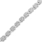 14K White Gold 6-1/3 Cttw Round Brilliant-Cut Diamond Round Cluster & X-Link 7" Tennis Bracelet (I-J Color, SI2-I1 Clarity)