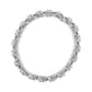 14K White Gold 6-1/3 Cttw Round Brilliant-Cut Diamond Round Cluster & X-Link 7" Tennis Bracelet (I-J Color, SI2-I1 Clarity)