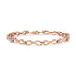 10K Rose Gold 1/2 cttw Diamond Cluster and Infinity Weave Link Bracelet (H-I Color, I2-I3 Clarity) - Size 7"