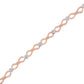 10K Rose Gold 1/2 cttw Diamond Cluster and Infinity Weave Link Bracelet (H-I Color, I2-I3 Clarity) - Size 7"