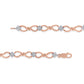10K Rose Gold 1/2 cttw Diamond Cluster and Infinity Weave Link Bracelet (H-I Color, I2-I3 Clarity) - Size 7"