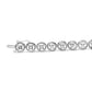 .925 Sterling Silver 1/2 Cttw Diamond Nested Circle Miracle Set Open Wheel 7" Fashion Link Bracelet (I-J Color, I3 Clarity)