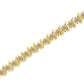 10K Yellow Gold Plated .925 Sterling Silver 7.0 cttw 2-Prong Set Round Brilliant Cut Diamond "S" Link Bracelet (J-K color, I1-I2 clarity) - 7"