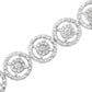 .925 Sterling Silver 1.0 Cttw Diamond Nested Circle Miracle Set Open Wheel 7" Fashion Link Bracelet (I-J Color, I3 Clarity)