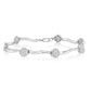 .925 Sterling Silver 1.0 cttw Miracle-Set Diamond 7 Stone Floral Cluster Link Bracelet (I-J Color, I3 Clarity) -7"