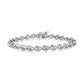 .925 Sterling Silver 1/10 Cttw Round-Cut Diamond Links of Flame Bracelet (I-J Color, I3) - 7.25"
