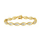 10K Yellow Gold Plated .925 Sterling Silver 1 cttw Prong Set Round-Cut Diamond Link Bracelet (J-K Color, I1-I2 Clarity) - 7.25"