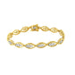 10K Yellow Gold Plated .925 Sterling Silver 1 cttw Prong Set Round-Cut Diamond Link Bracelet (J-K Color, I1-I2 Clarity) - 7.25"