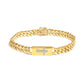 14K Yellow Gold Plated .925 Sterling Silver Diamond Accent Inlaid Cross Cuban Link Bracelet (I-J Color, I3 Clarity)-  7.25"