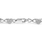 .925 Sterling Silver Diamond Accent Heart Link Bracelet (I-J Color, I3 Clarity) - 7.25"