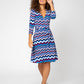 Leota Women's Perfect Wrap In Chevron Purple Potion Dress Blue