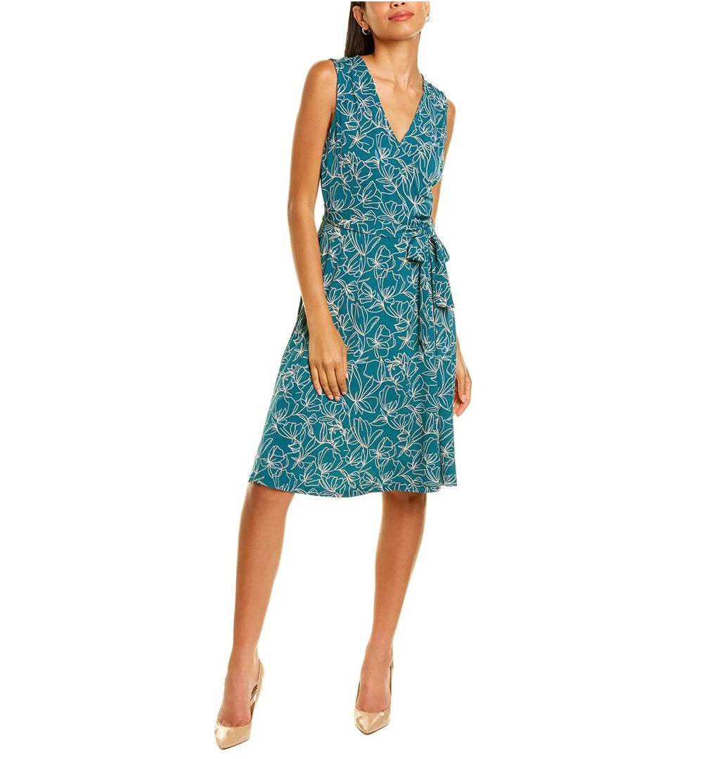 Leota Women's Sleeveless Perfect Wrap Dress Petiole Pacific Size Petite X-Large