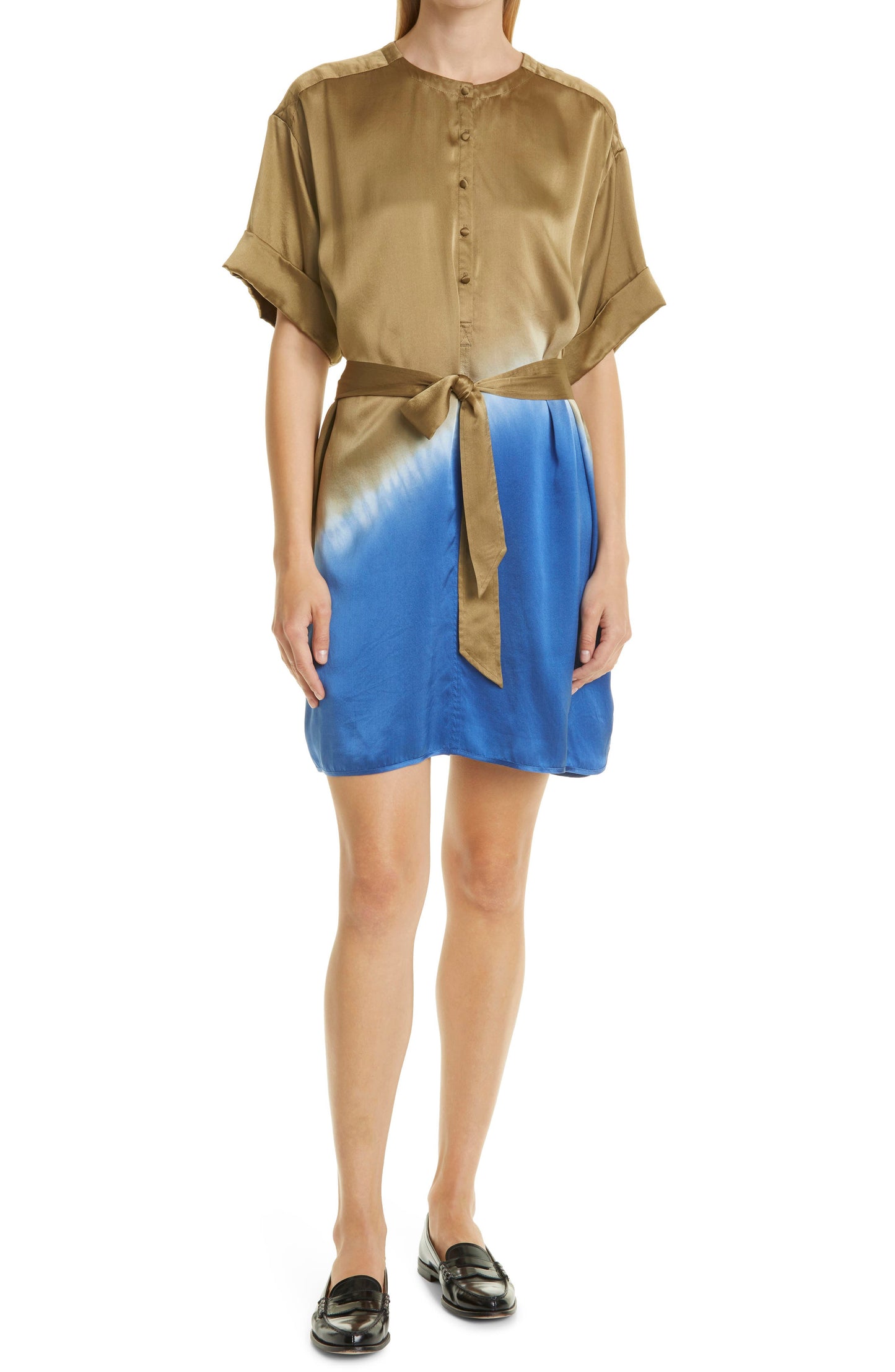 dip-dye-silk-charmeuse-shirtdress-olive-royal