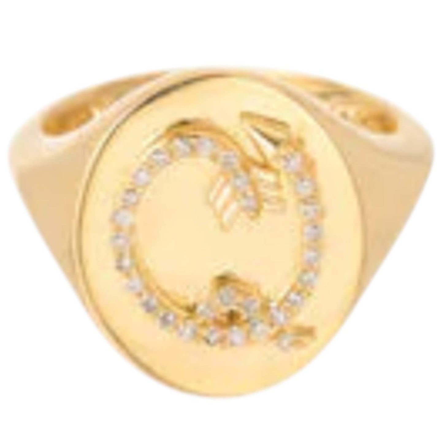 Adina Reyter - Women's Diamond Arrow Initial Signet Ring - Q