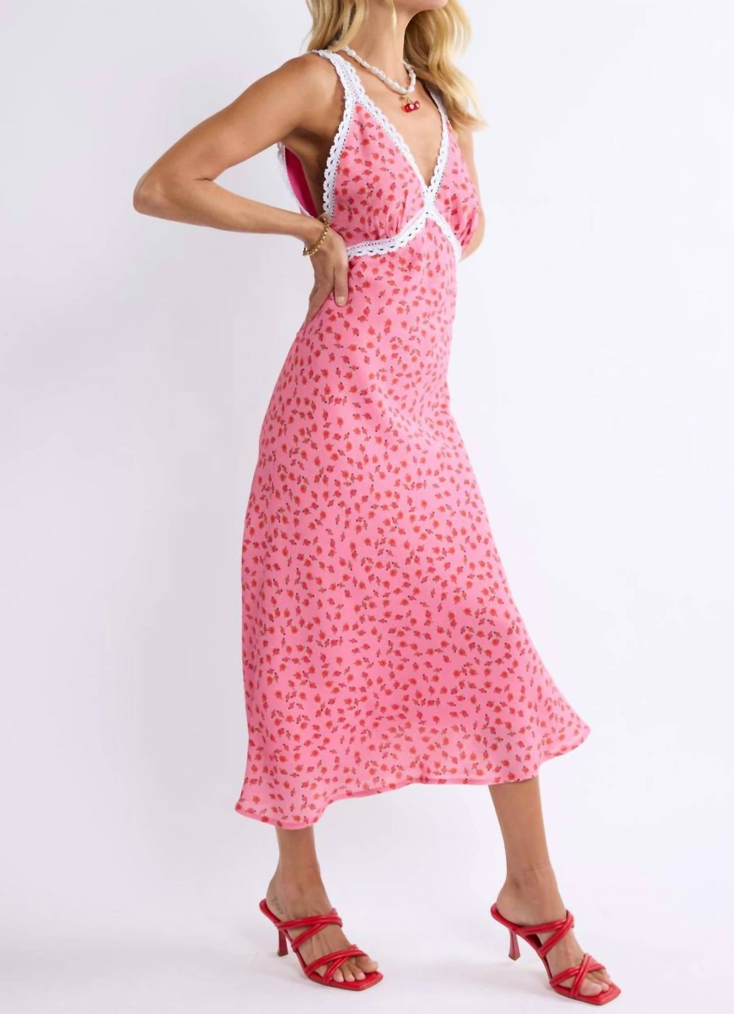 Sage The Label - Botanica Lace Detail Midi Dress