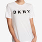 DKNY Women's Cotton Logo Print T-Shirt White Size Large