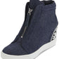 DKNY Women's Connie Wedge Sneakers Blue Size 6