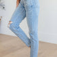 Judy Blue - Mid Rise Tummy Control Distressed Skinny Jeans