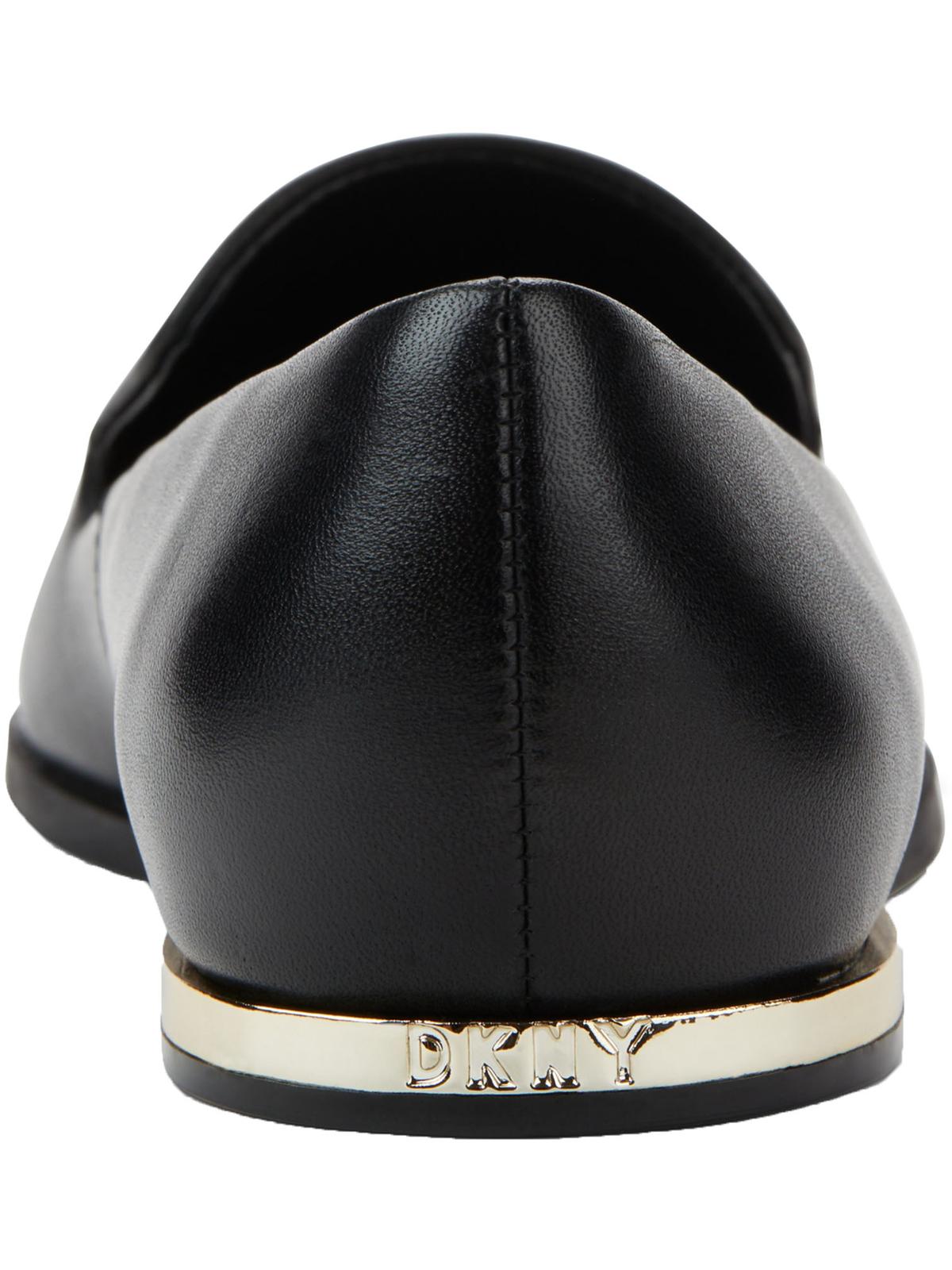 DKNY महिलाओं के लोना फ्लैट्स लेदर ड्रेस ब्लैक साइज़ 6 M