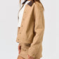 Blue Blush - Corduroy Collar Bomber Jacket