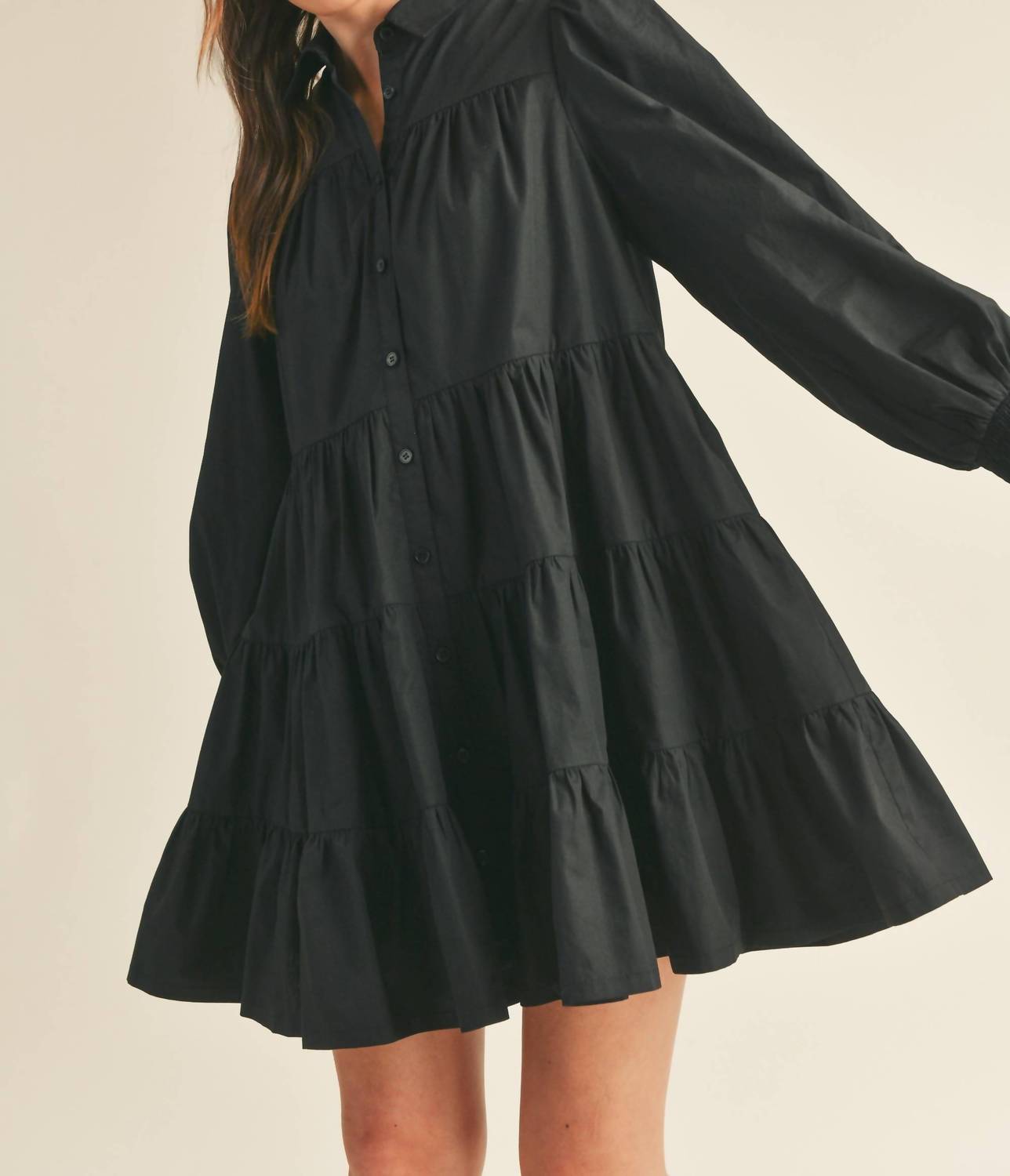 &Merci - Tiered Button Down Mini Dress