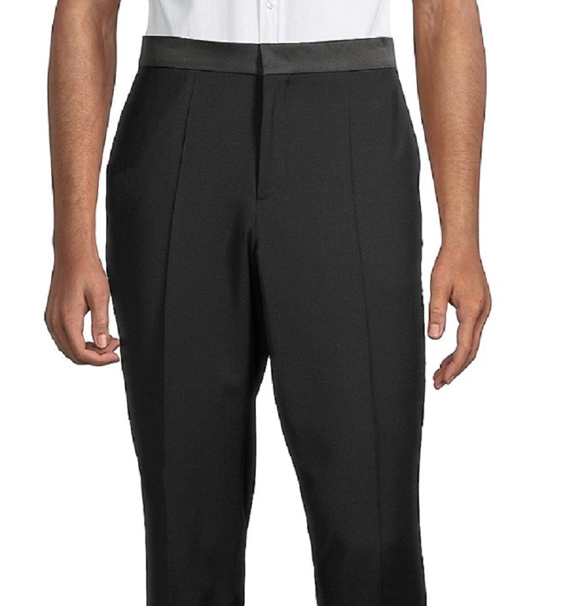 Hugo Boss Men's Getlin Two Tone Virgin Wool Blend Pants Black Size 34