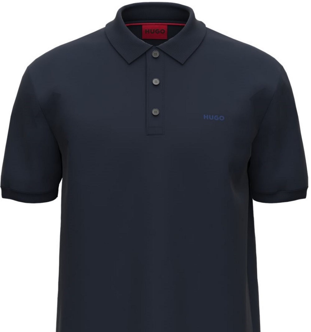Hugo Boss Men's Regular-Fit Donos Logo Graphic Polo Shirt Blue Size Large