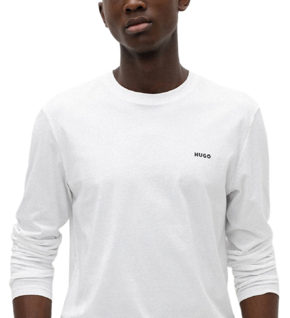 Hugo Boss Men's Derol Logo Graphic Long Sleeve T-Shirt White Size Medium