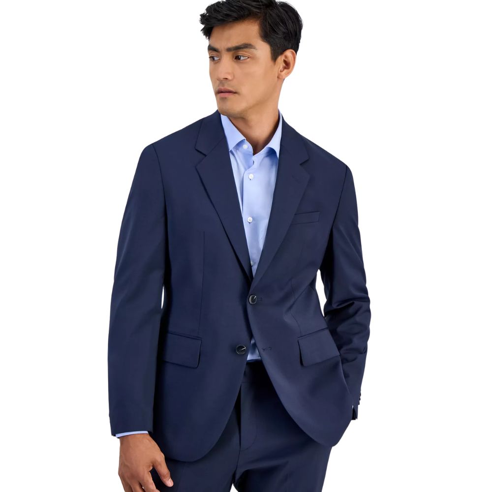 BOSS Men's Slim Fit Virgin Wool Suit - Navy