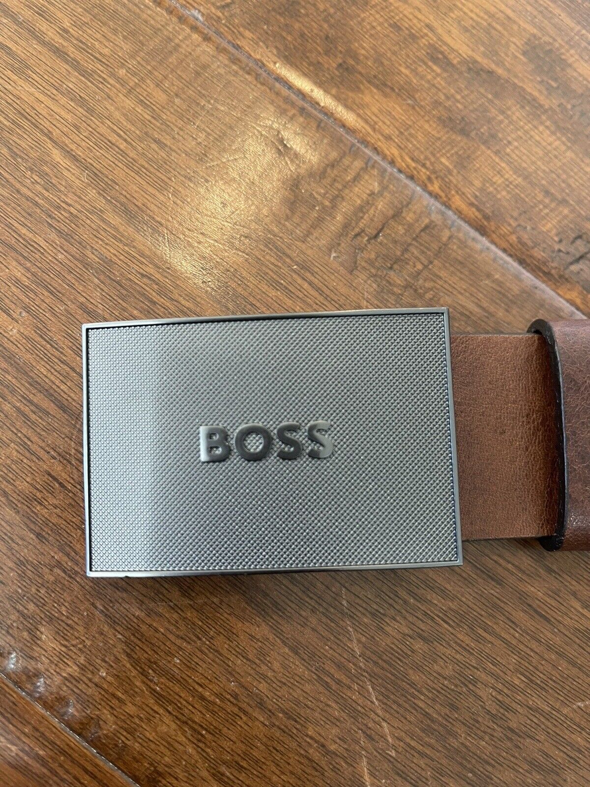 Hugo Boss Men's Icon Leather Belt Brown Size 42
