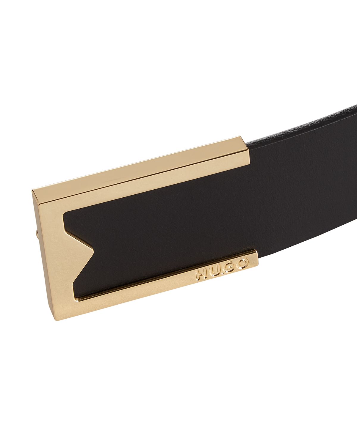 Hugo Boss Men's Designer Buckle Italian Leather Dress Belt Black Size 36