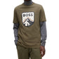 Hugo Boss Men's Logo Print Cotton Jersey T-Shirt Green Size Large
