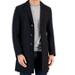 Hugo Boss Men's Migor Slim Fit Solid Wool Overcoat Black Size 46